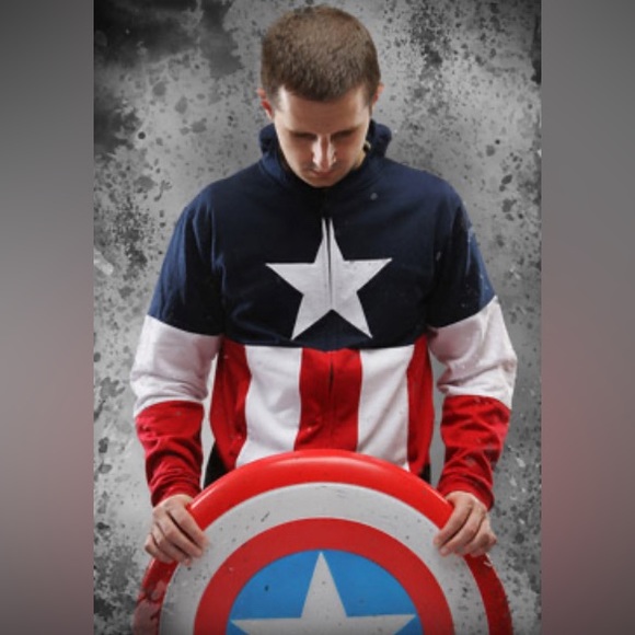 Marvel: Captain America Avenger Zip Up Hoodie Sweatshirt - Picture 7 of 17